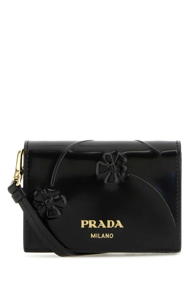 Prada Logo Plaque Embossed Cardholder