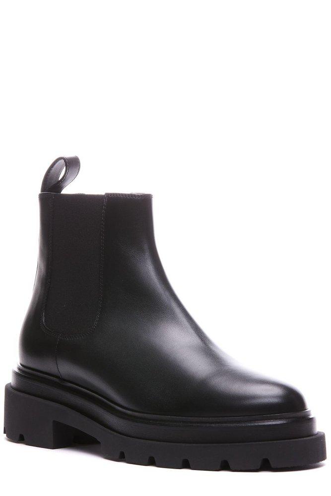 Santoni Round-Toe Slip-On Ankle Boots