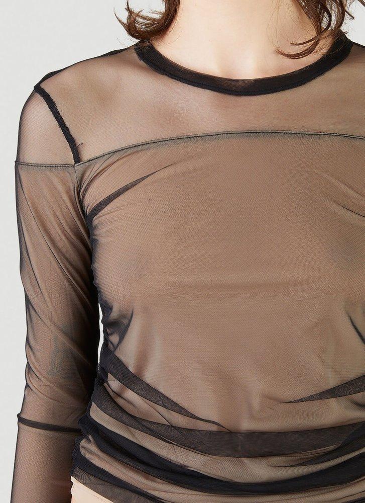 Helmut Lang Tulle Layered Top