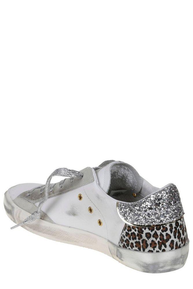 Philippe Model Glitter Embellished Lace-Up Sneakers