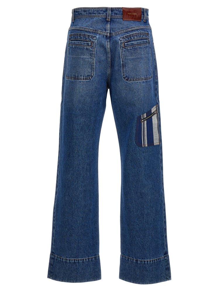 Wales Bonner Miles Logo Patch Wide Leg Jeans