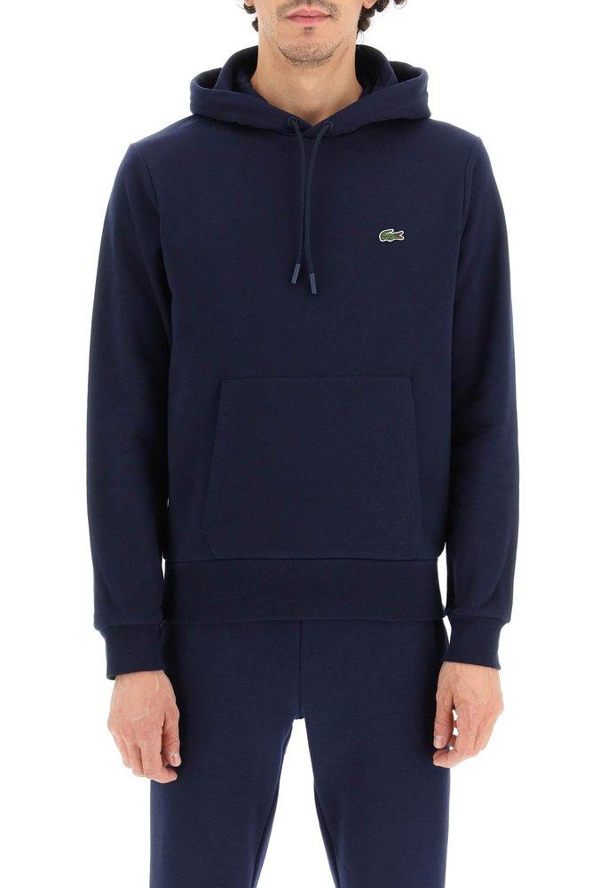 Lacoste Logo Embroidered Drawstring Hoodie