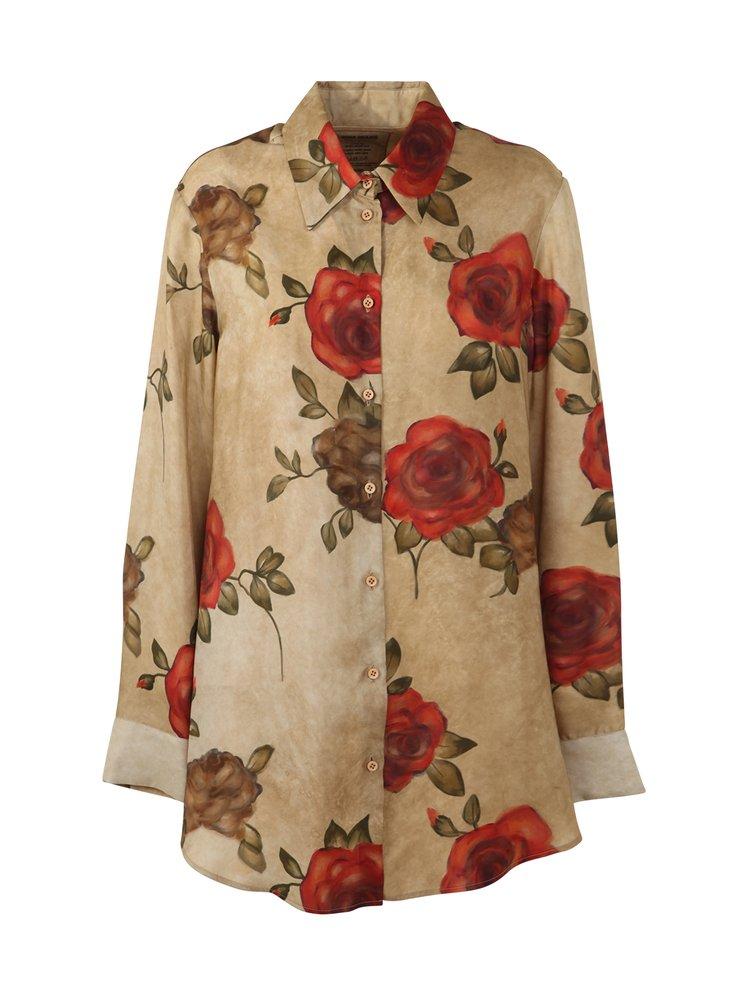 Uma Wang Floral Printed Buttoned Blouse