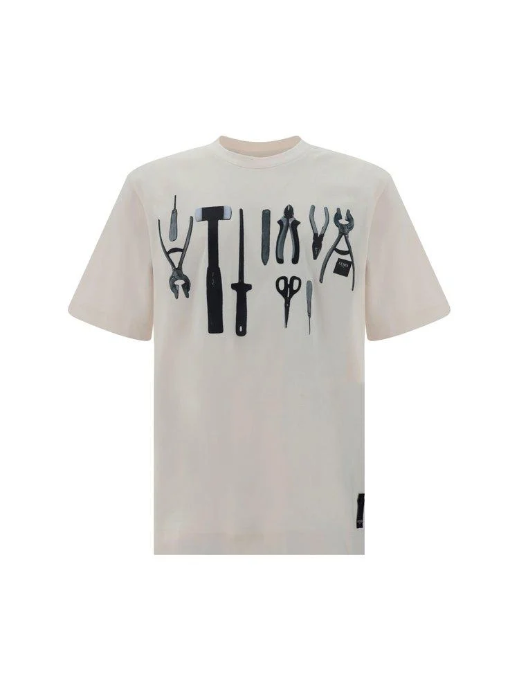 White Crew Neck T-shirt in Cotton Man