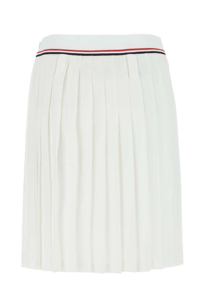 Miu Miu Logo Waistband Pleated Skirt