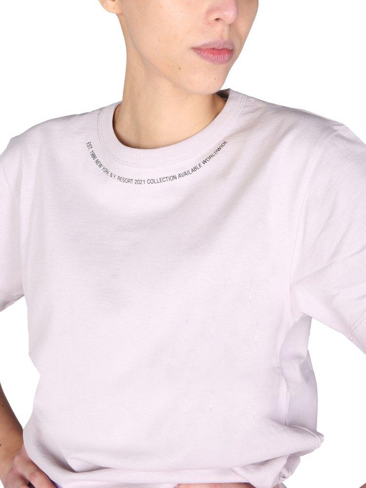 Helmut Lang Neckline Printed Crewneck T-Shirt