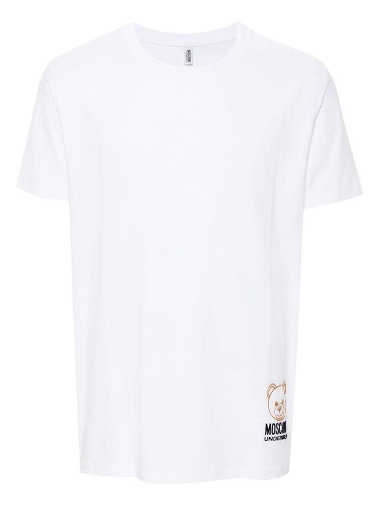 Moschino Logo Teddy Bear Detailed Crewneck T-Shirt