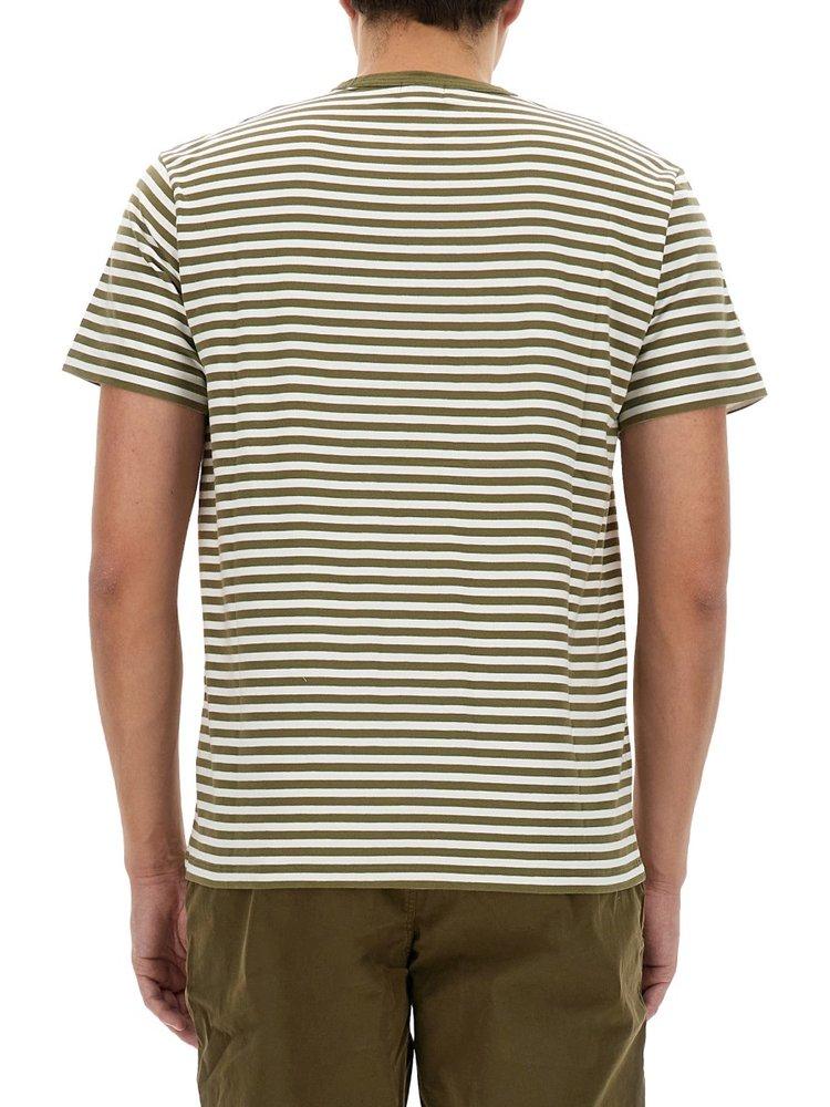 Woolrich Logo Embroidered Striped T-Shirt