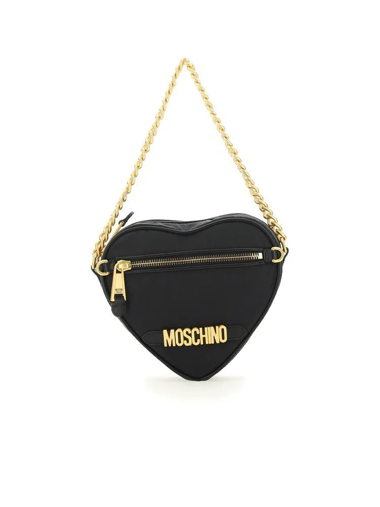 Moschino Logo Plaque Heart Shape Tote Bag