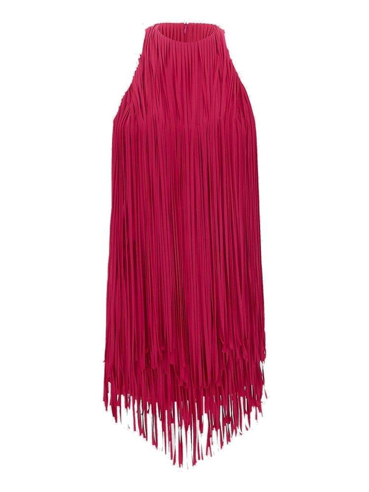 Alexandre Vauthier Fringed Sleeveless Crewneck Mini Dress