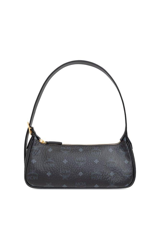 MCM Aren Logo Printed Shoulder Bag