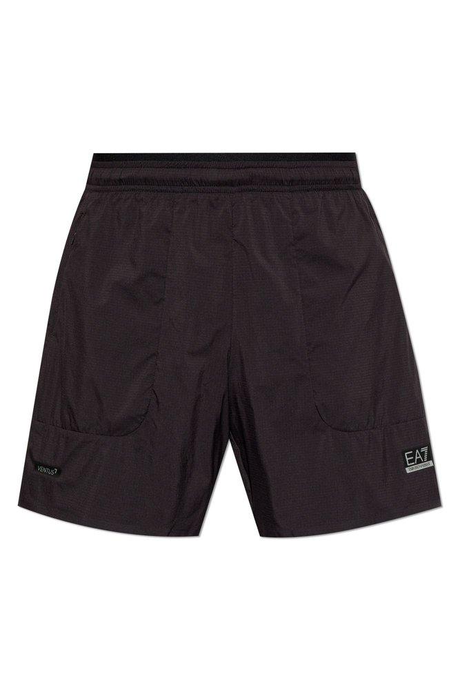 Ea7 Emporio Armani Logo-Printed Elasticated Waistband Track Shorts