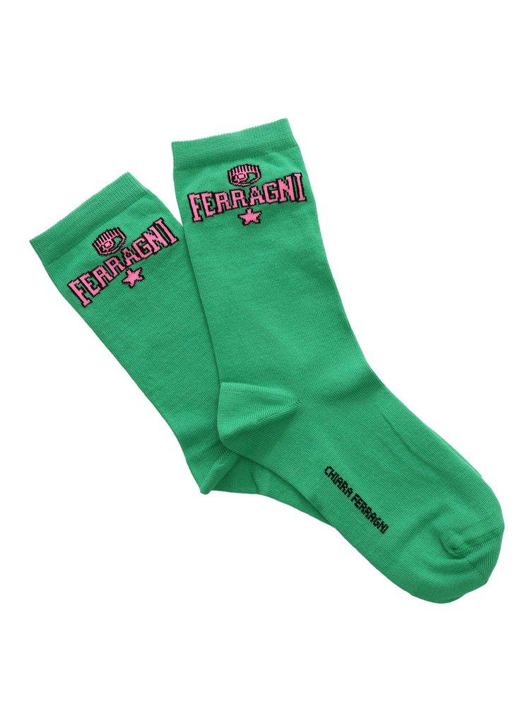 Chiara Ferragni Logo Embroidered Socks