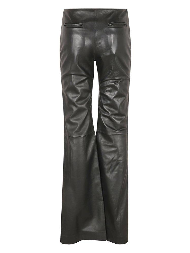 Alberta Ferretti Slim Fit Leather Trousers