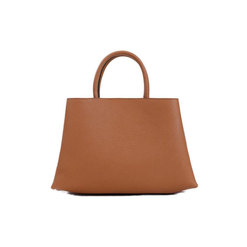 TOD'S Timeless Mini Shopper Handbag in Brown - W:11" H:7.7" D:4.7"