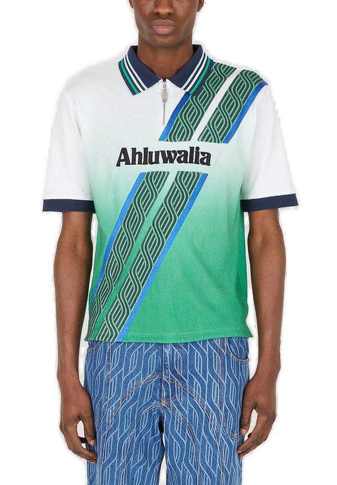 Ahluwalia Short Sleeved Graphic Printed Football Polo Shirt