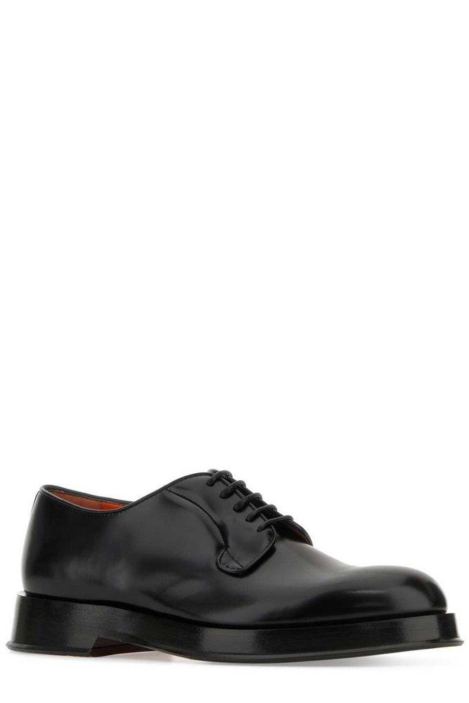 Santoni Block Heel Lace-Up Derby Shoes