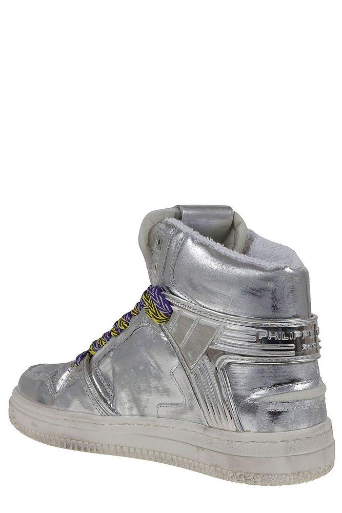 Philippe Model Round Toe High-Top Sneakers