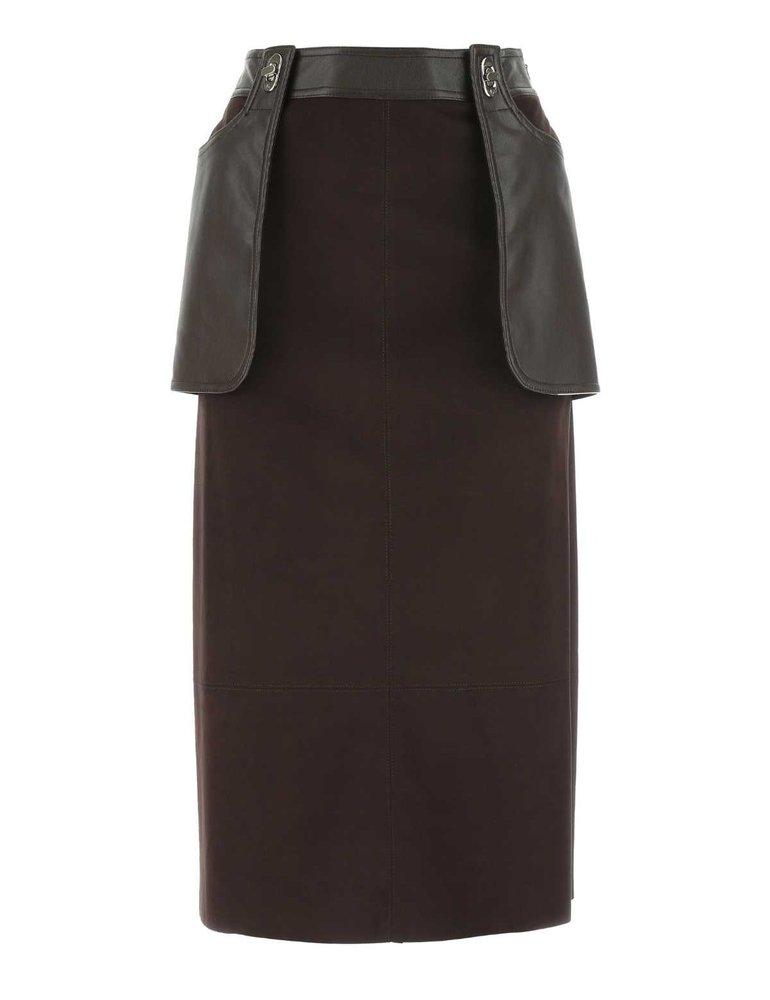 Low Classic Leather Midi Skirt