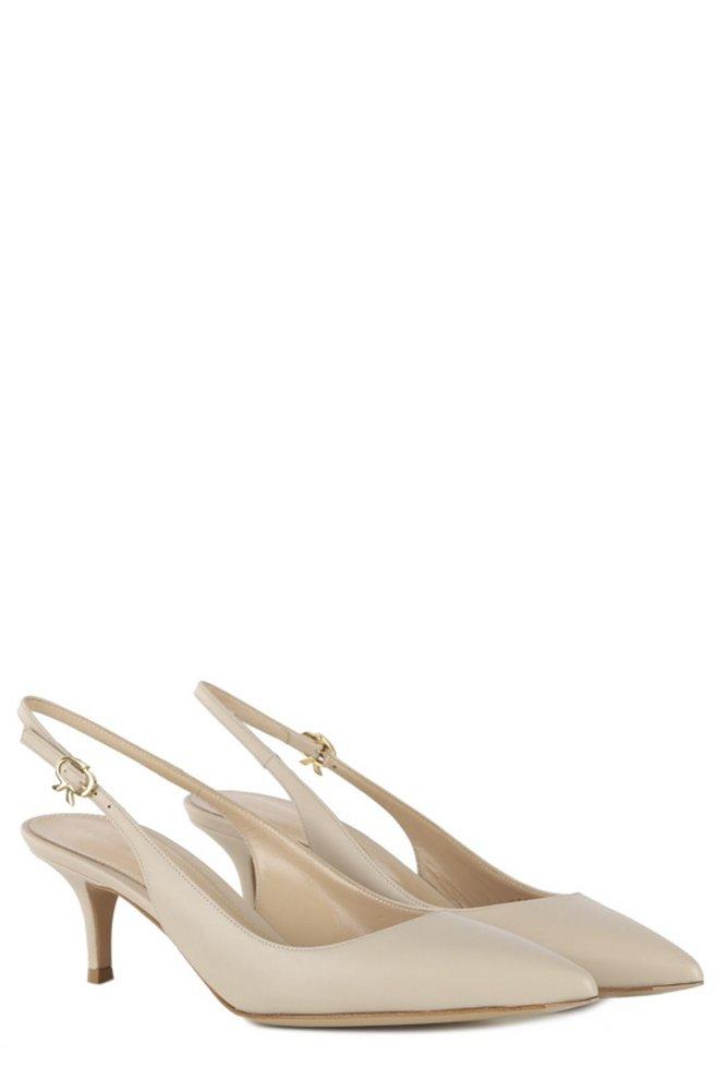 Gianvito Rossi Ribbon Slingback Pointed-Toe Pumps