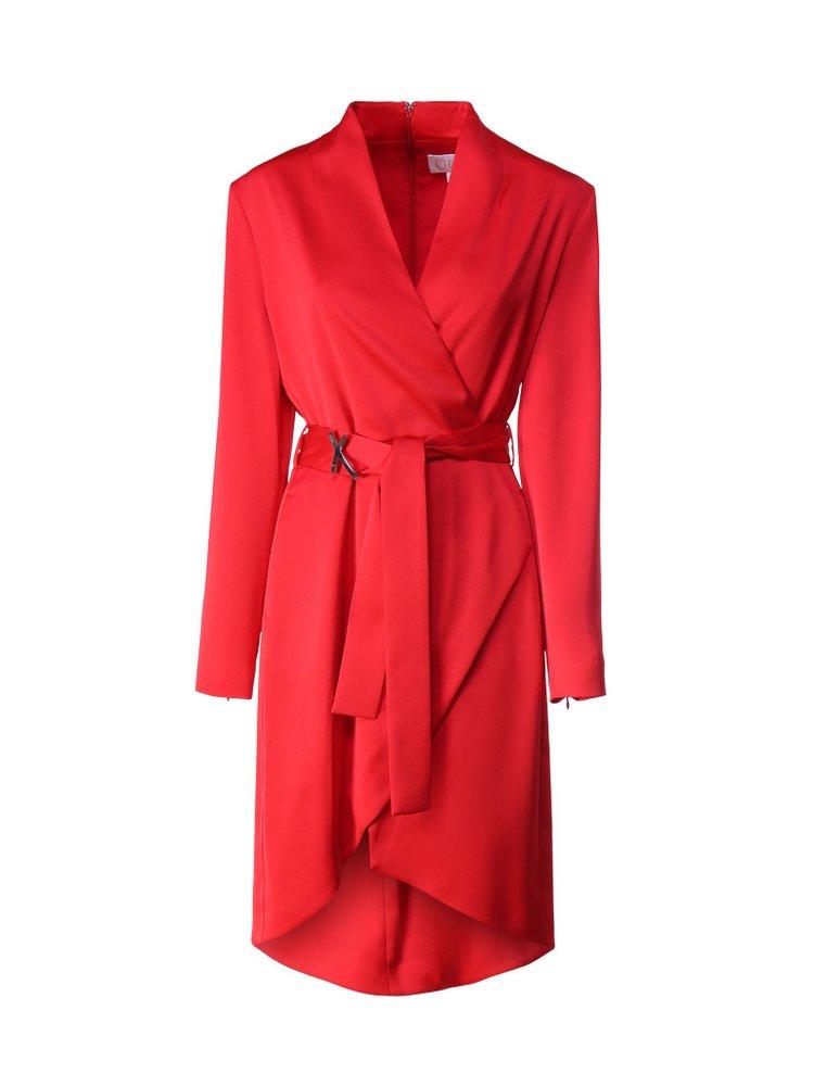 Genny Wrap Satin Dress