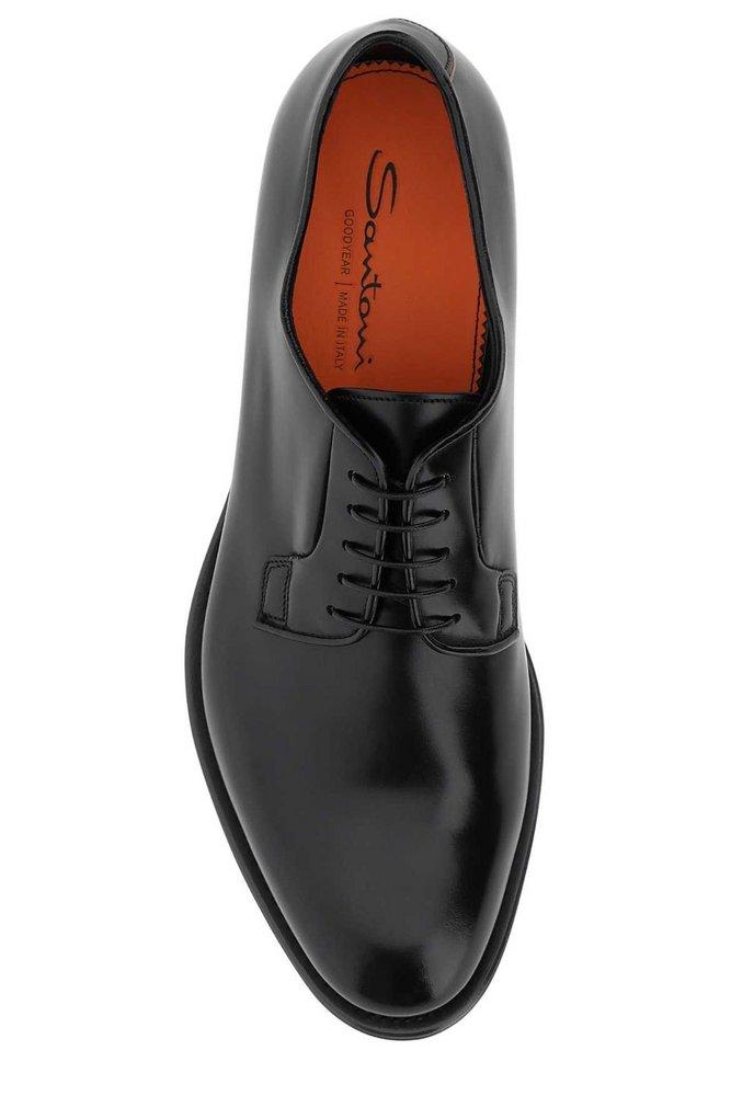 Santoni Round Toe Derby Shoes