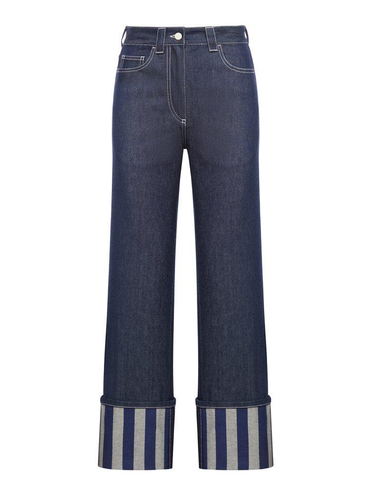 Sunnei Straight Leg Turn-Up Hem Jeans