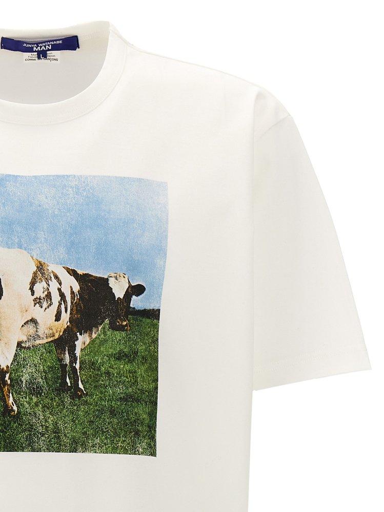 Junya Watanabe X Pink Floyd Cow Printed Crewneck T-Shirt