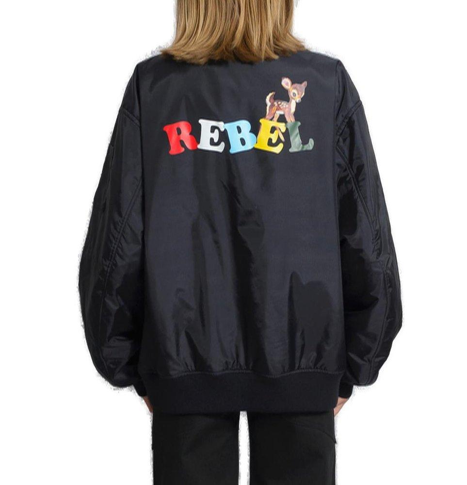 Undercover Rebel-Printed Zipped Bomber Jacket