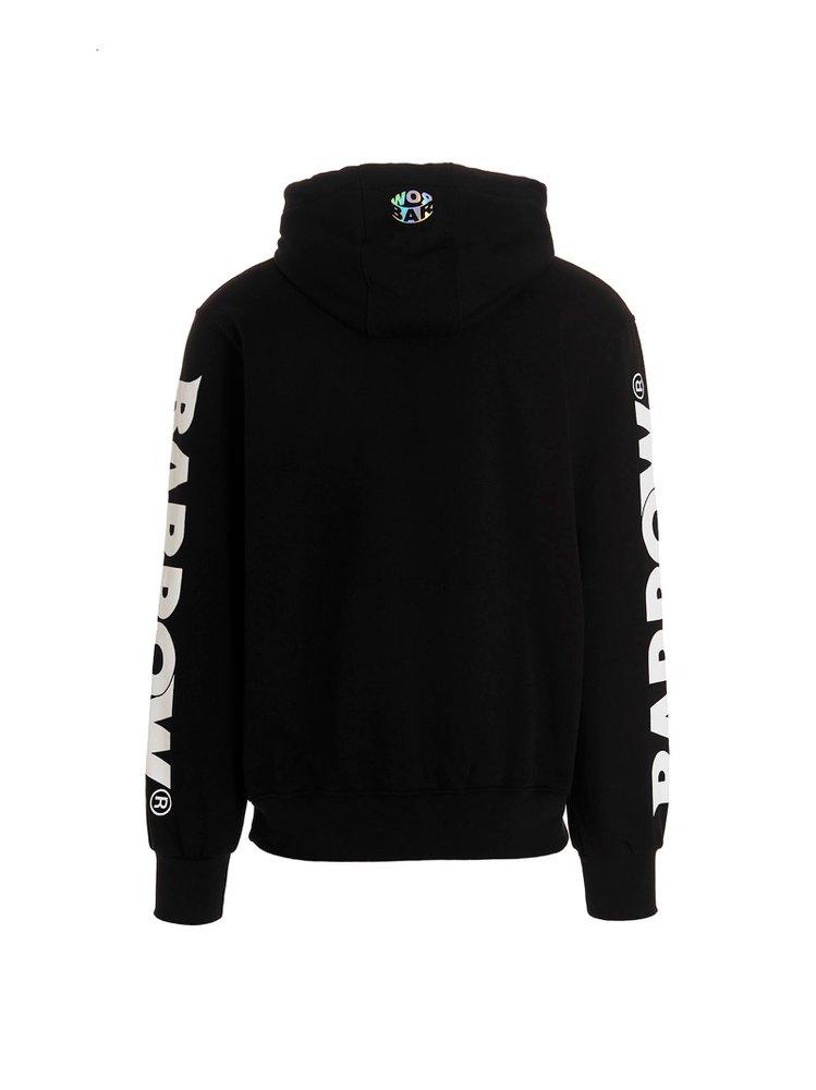 Barrow Logo Printed Long-Sleeved Drawstring Hoodie