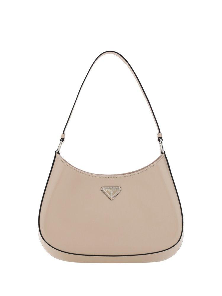 Prada Cleo Logo Plaque Shoulder Bag