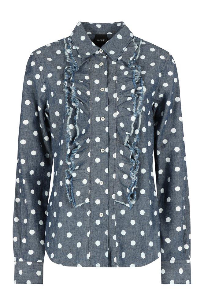 Aspesi Polka Dot Printed Buttoned Shirt