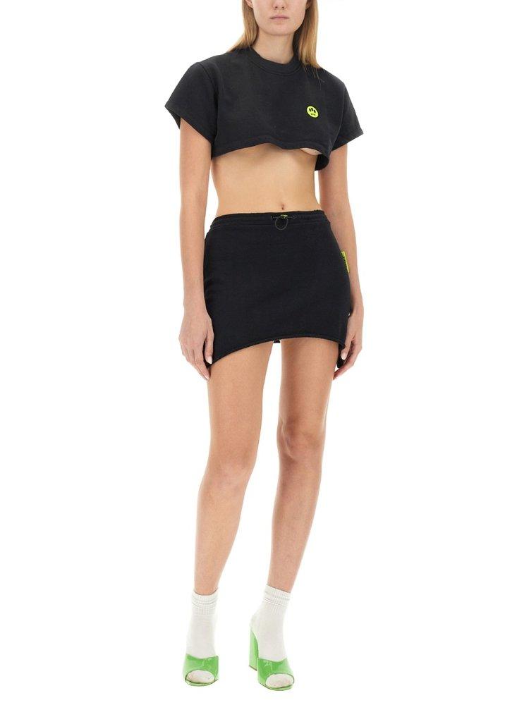 Barrow High Waist Curved Hem Mini Skirt