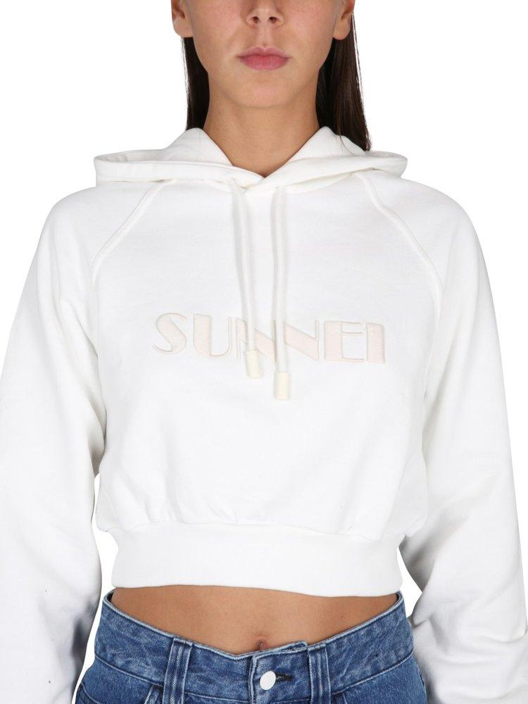 Sunnei Long-Sleeved Cropped Hoodie