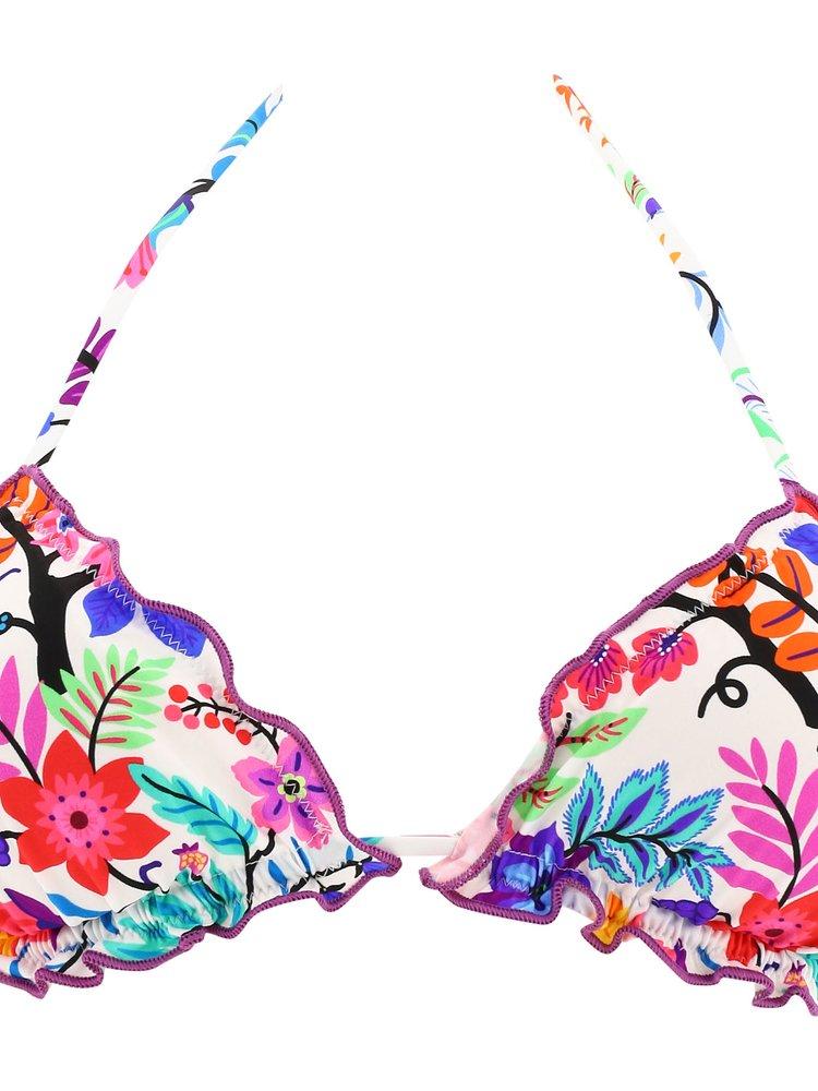 Mc2 Saint Barth Floral Printed Halterneck Bikini Top