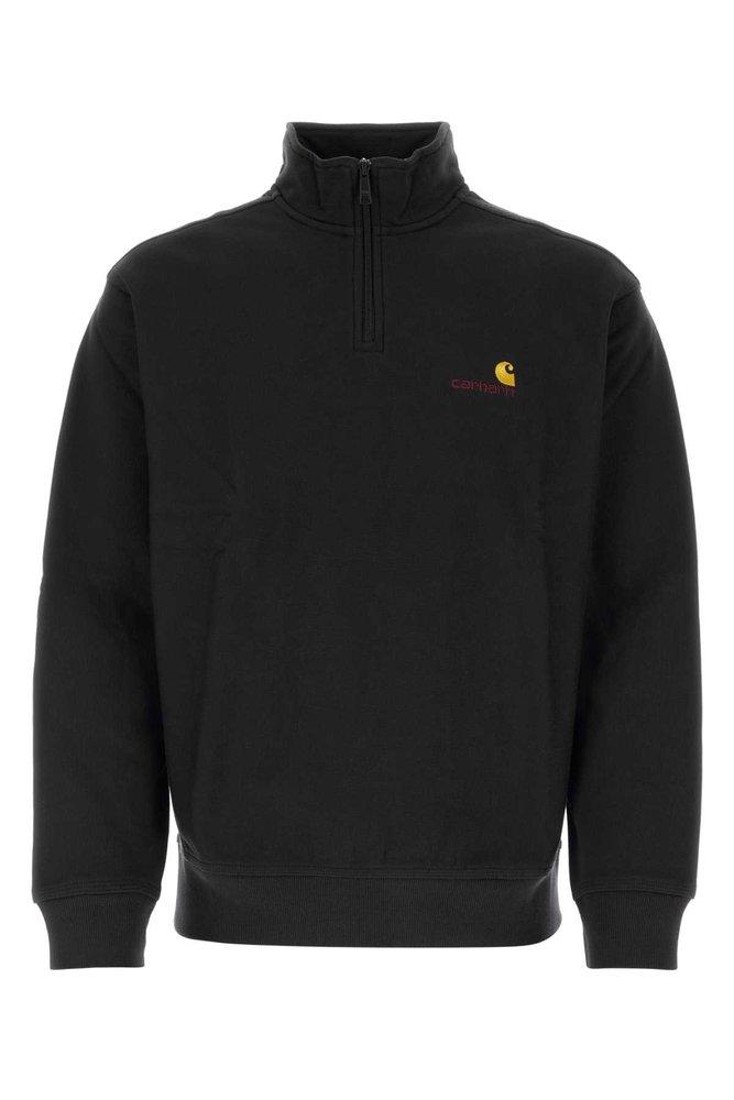 Carhartt WIP Logo Embroidered Half-Zipped Sweatshirt