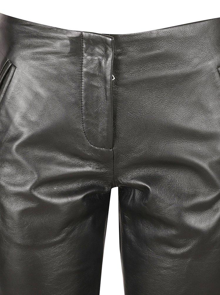 Alberta Ferretti Slim Fit Leather Trousers