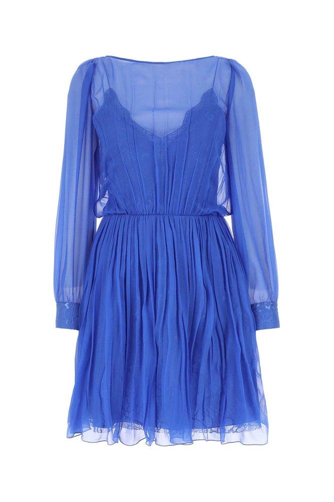 Alberta Ferretti Layered Semi-Sheer Midi Dress