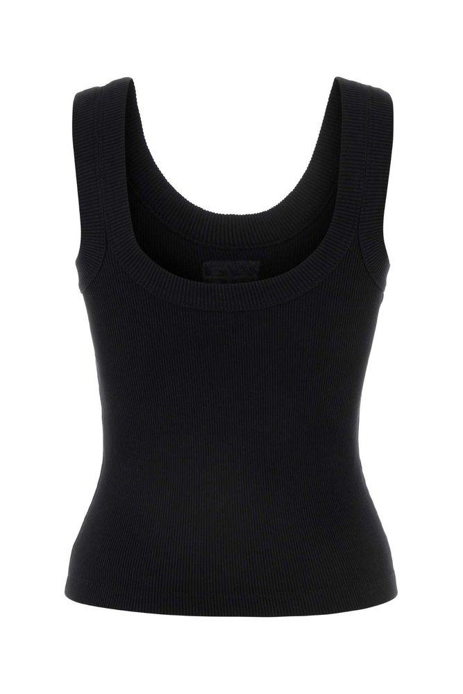 Alexander Wang Logo Embossed Fine Ribbed Tank Top