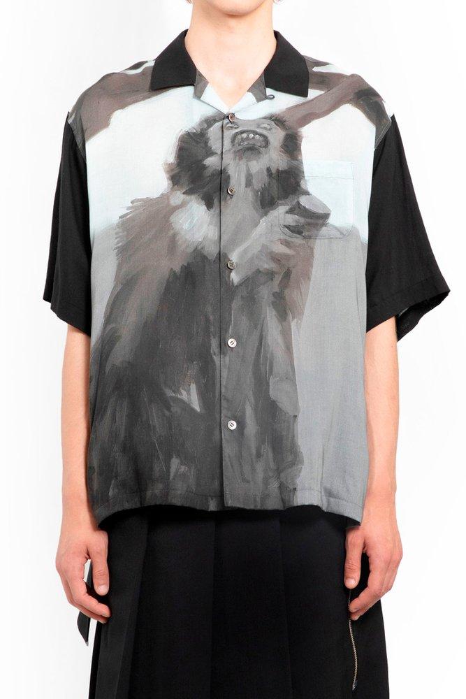 Undercover Short-Sleeved Illustration-Printed Buttoned Shirt