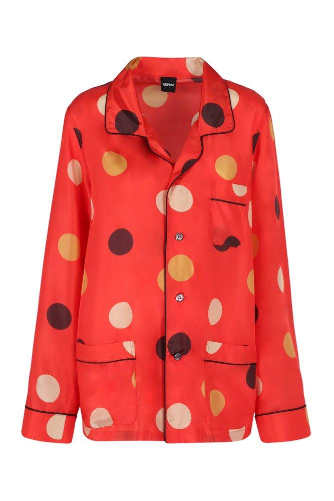 Aspesi Polka Dot Printed Buttoned Shirt