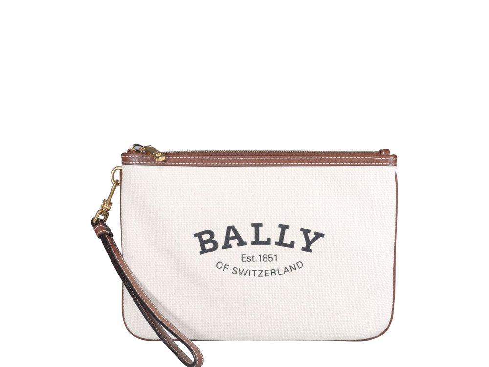 Bally Certhe Logo Printed Zipped Clutch Bag