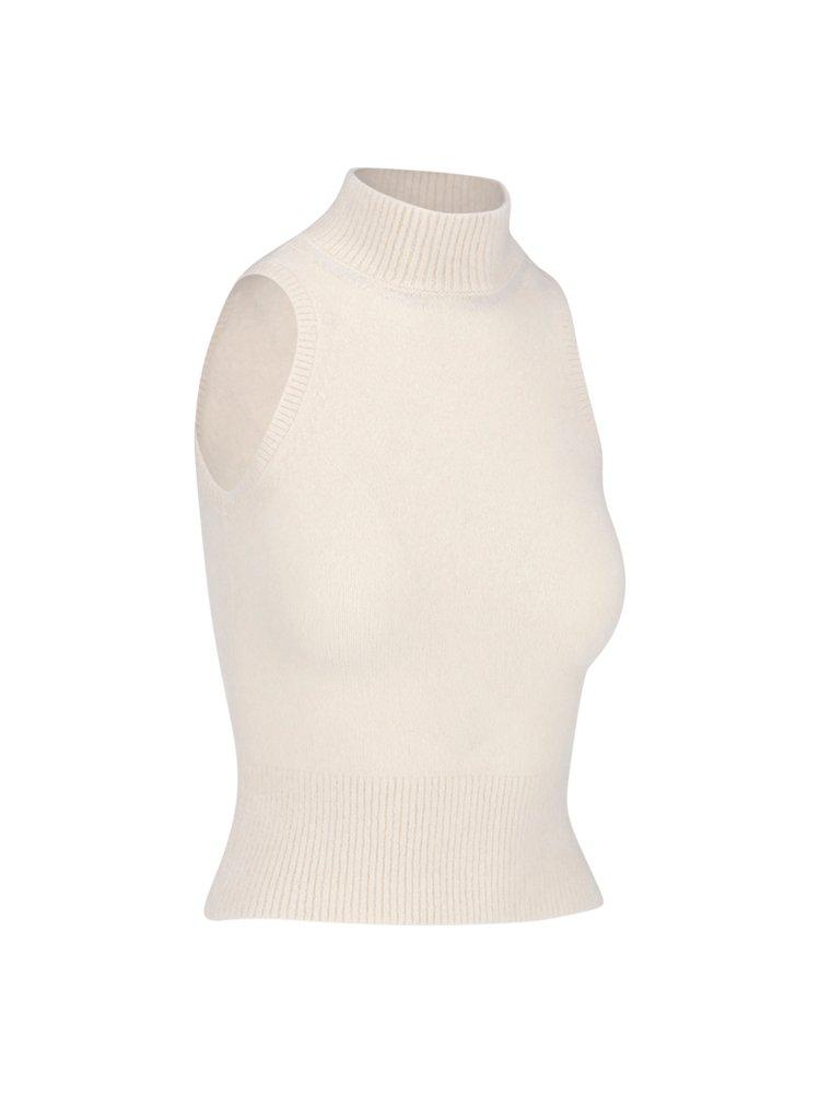 Patou Mock-Neck Sleeveless Knitted Top