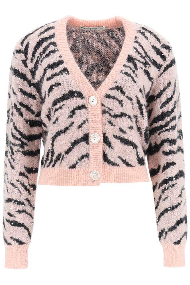 Alessandra Rich Sequin-Embellished Cropped Cardigan