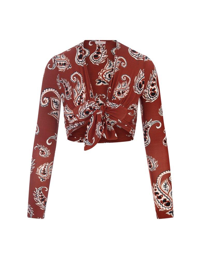 Paco Rabanne Paisley Printed Cropped Top