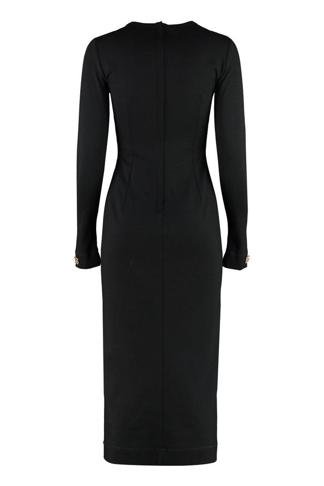 Dolce & Gabbana Logo Cuff Long-Sleeved Dress