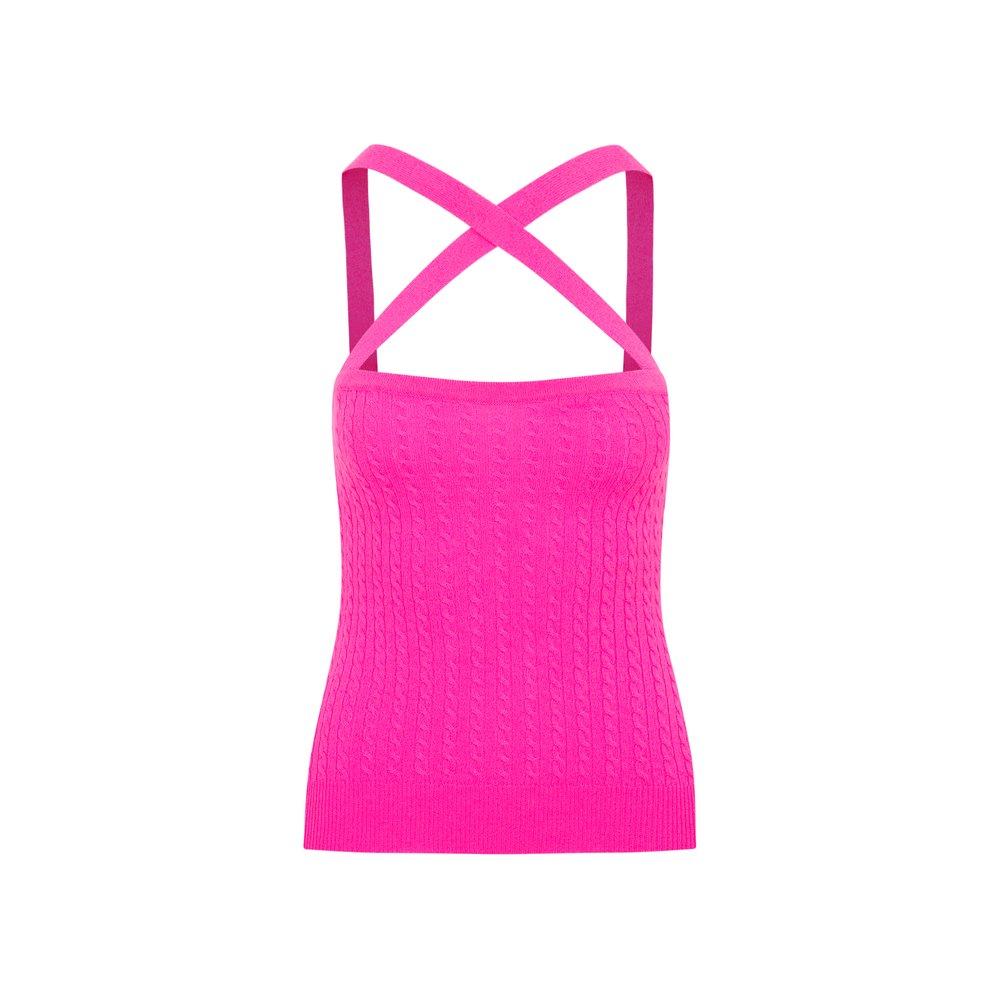 Patou Cross-Strap Cable Knitted Top