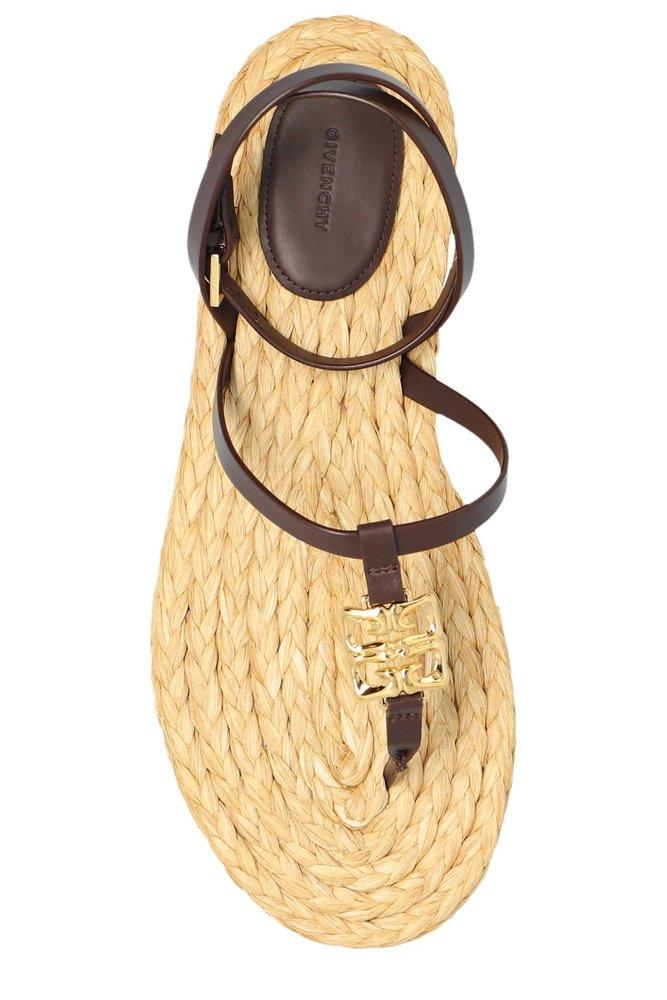 Givenchy 4G Plaque Raffia Sandals