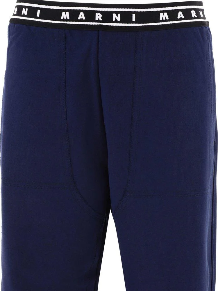 Marni Logo Waistband Straight Leg Trousers