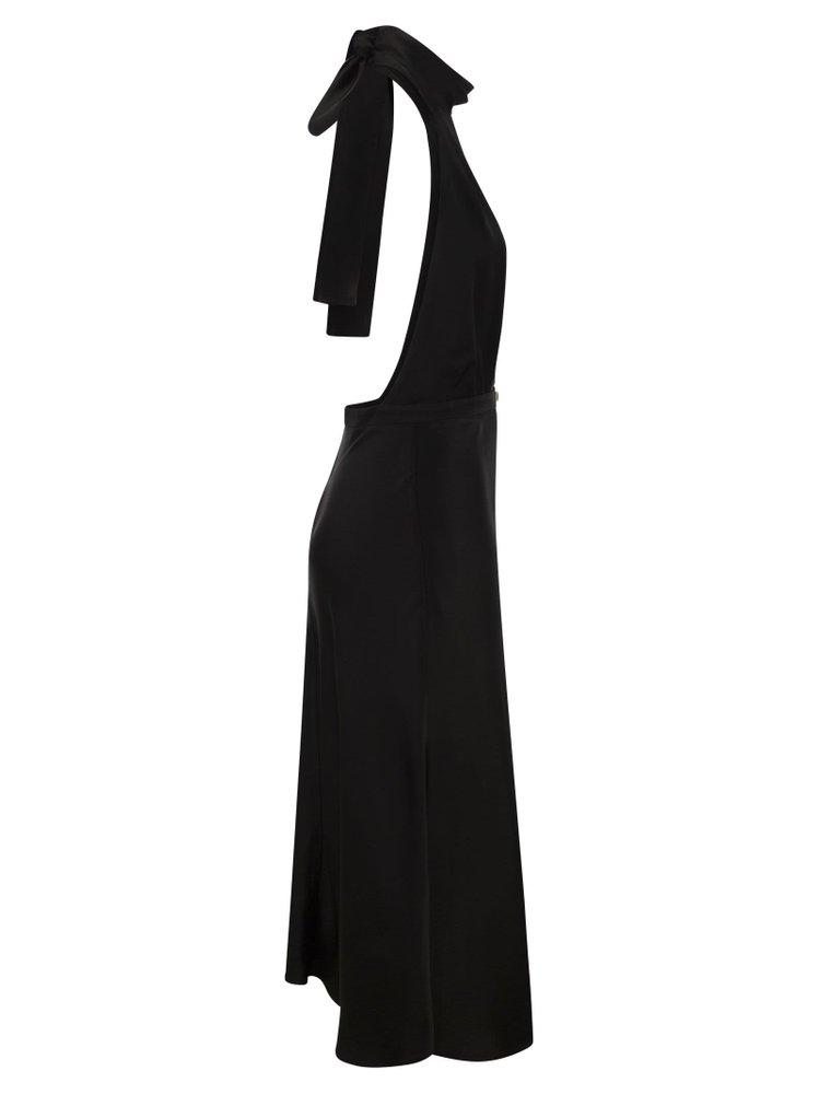 Elisabetta Franchi Sleeveless Asymmetric Midi Dress